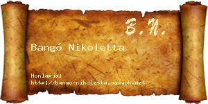 Bangó Nikoletta névjegykártya