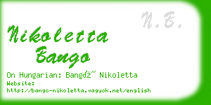 nikoletta bango business card